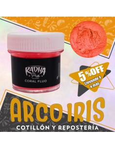 Colorante En Polvo Fluo Coral Xu - 4 Gr Radha  Pascua