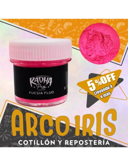 Colorante En Polvo Fluo Fucsia Xu - 4 Gr Radha  Pascua