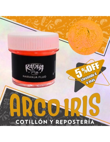 Colorante En Polvo Fluo Naranja Xu - 4 Gr Radha  Pascua