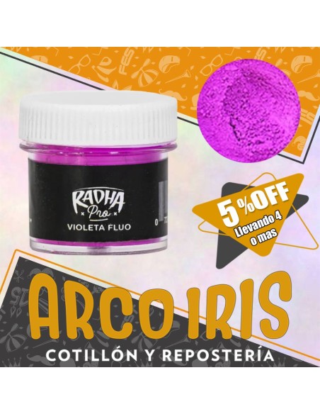 Colorante En Polvo Fluo Violeta Xu - 4 Gr Radha  Pascua