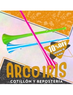 Corneta Vuvuzela Xu +10-10% Bicolor Fluo Promo Por Cantidad Stasio Rotti