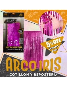 Cortina Metal Fucsia Dilax Xu +5-5% - Promo Por Cantidad 1 X 2 Mt Violeta Dilax