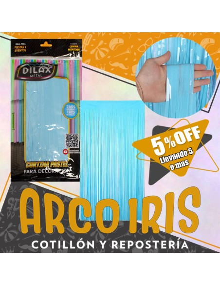 Cortina Plastica Celeste Pastel Dilax Xu +5-5% - Promo Por Cantidad 1 X 2 Mt Dilax
