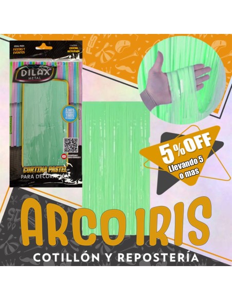 Cortina Plastica Verde Pastel Dilax Xu +5-5% - Promo Por Cantidad 1 X 2 Mt Dilax