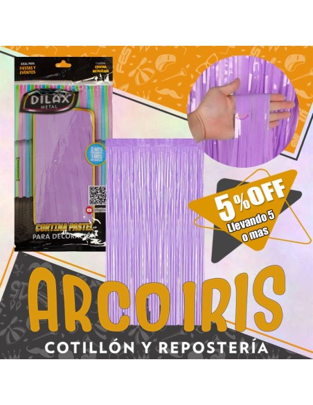 Cortina Plastica Lila Pastel Dilax Xu +5-5% - Promo Por Cantidad 1 X 2 Mt Dilax