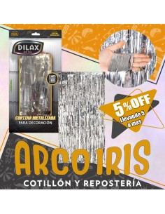 Cortina Metal Plata Xu +5-5% - Promo Por Cantidad 1 X 2 Mt Dilax