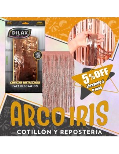 Cortina Metal Rosa Gold Xu +5-5% - Promo Por Cantidad 1 X 2 Mt Dilax