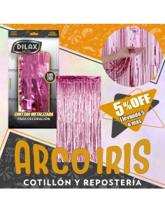 Cortina Metal Rosa Xu +5-5% - Promo Por Cantidad 1 X 2 Mt Dilax