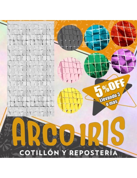 Cortina Metal Bricks Xu +5-5% - 1 X 2 Mt Varios Colores A Cuadros San Patricio Promo Por Cantidad Foil Fringe Bricks Wall Squ