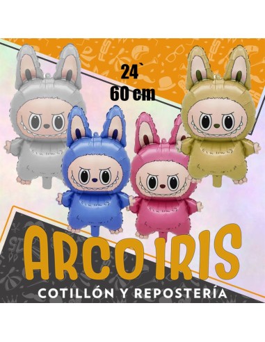 Mylar 24 Labubu Metal Xu -  65 Cm Varios Colores Munecas Chinas Globo Metalizado Papel