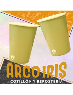Vaso Liso Arena 8 Onzas X 8 - Polipapel Festcopack