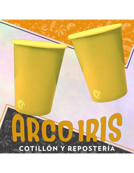 Vaso Liso Mostaza 8 Onzas X 8 - Polipapel Festcopack