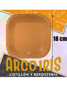 Plato Terracota 18 Cm Cuadrado X 8 - Polipapel  Festcopack