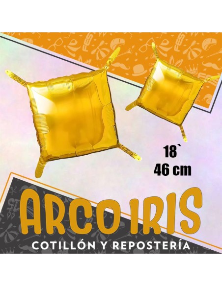 Mylar 18 Cuadrado Liso Metal X10 - 46 Cm - Con Puntas Para Armar Panel Magico -shimmer Wall Papel -dorado-