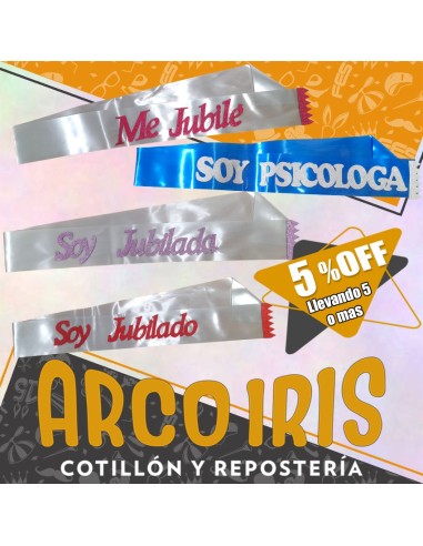 Banda Cinta Letras Gibreadas 72 Cm +5-5% - Varios Motivos Upd Egresado Promo Por Cantidad Cinta Mi Cumple/egresado/me Recibi/