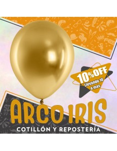 Globo Chrome 12 X 50 Dorado/cobre/bronce +10-10% - Qiao Bo 2.8 Gr Promo Por Cantidad