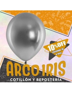 Globo Chrome 12 X 50 Plateado +10-10% - Qiao Bo 2.8 Gr Promo Por Cantidad