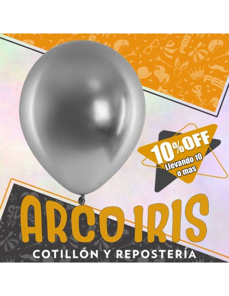 Globo Chrome 12 X 50 Plateado +10-10% - Qiao Bo 2.8 Gr Promo Por Cantidad