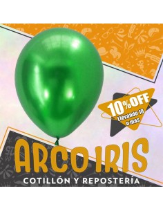 Globo Chrome 12 X 50 Verde/verde Lima +10-10% - Qiao Bo 2.8 Gr Promo Por Cantidad