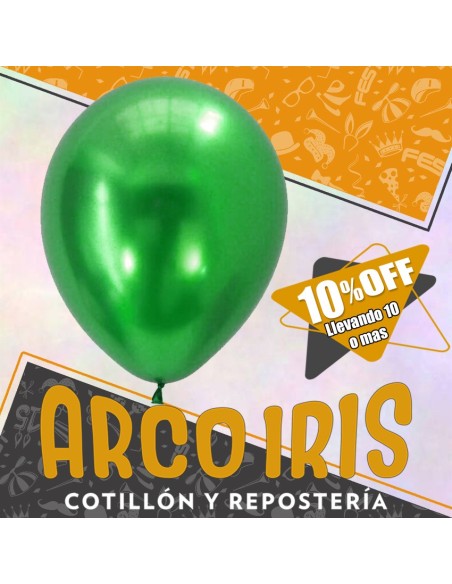 Globo Chrome 12 X 50 Verde/verde Lima +10-10% - Qiao Bo 2.8 Gr Promo Por Cantidad