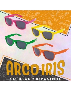 Anteojo Clasico Caja X 24 - 4 Colores -amarillo-fucsia-verde-naranja-rayban Cat2 Upd