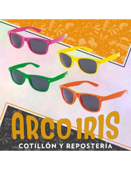 Anteojo Clasico Caja X 24 - 4 Colores -amarillo-fucsia-verde-naranja-rayban Cat2 Upd