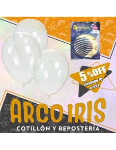 Globo Cristal 12 X 25 Transparente +10-5% Promo Por Cantidad Globolandia