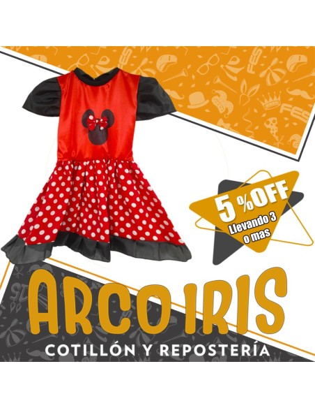 Disfraz Vestido Ratona Roja - Talle 1 Minnie - Halloween