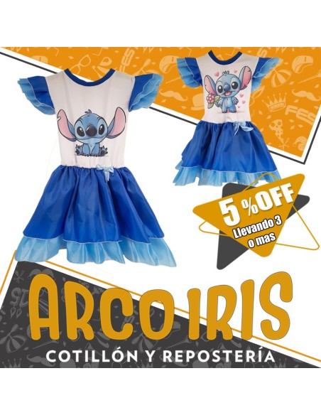 Disfraz Vestido Monstruo Azul - Talle 6 Stitch - Halloween