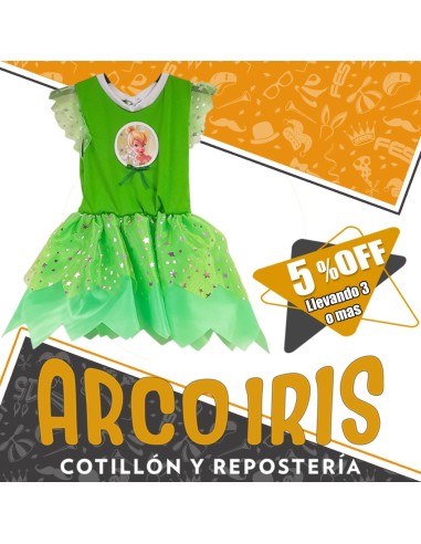 Disfraz Vestido Verde - Talle 10 Campanita - Halloween