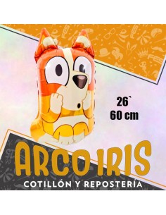 Mylar 26 Personaje Bluey Metal Xu - 60 Cm Globo Metalizado Papel-azul-naranja- 2