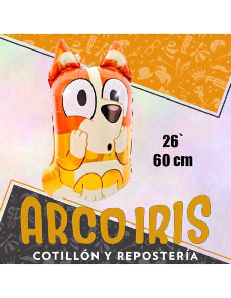 Mylar 26 Personaje Bluey Metal Xu - 60 Cm Globo Metalizado Papel-azul-naranja-