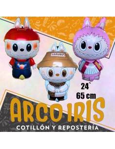 Mylar 24 Labubu Metal Xu -  65 Cm Varios Colores Munecas Chinas Globo Metalizado Papel