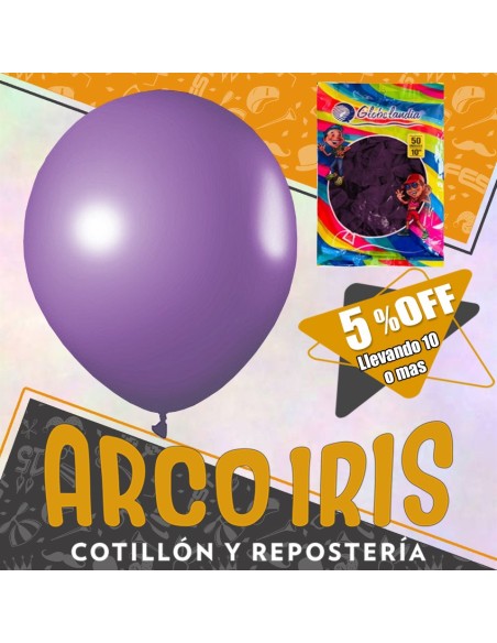 Globo Estandar 10 X 50 - Morado +10-5% Promo Por Cantidad Globolandia