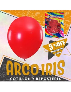 Globo Estandar 10 X 50 - Rojo +10-5% Promo Por Cantidad Navidad Globolandia