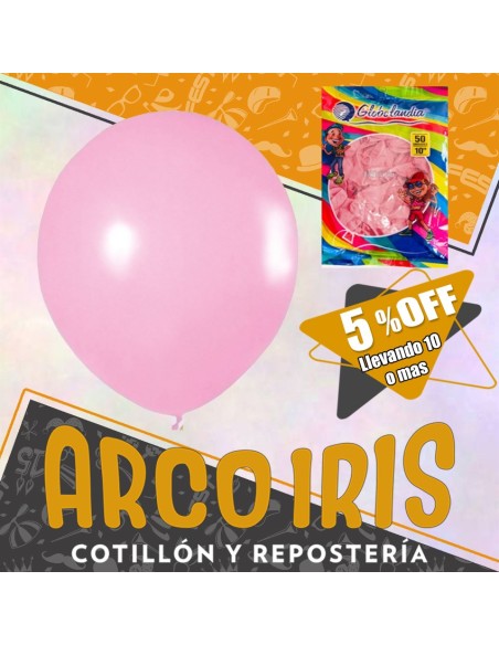Globo Estandar 10 X 50 - Rosa +10-5% Promo Por Cantidad Globolandia