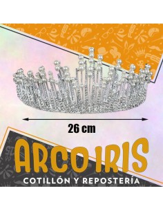 Corona Reina Metal 26 Cm Oro/plata Con Perlas Y Strass De 7 Cm De Alto-tiara-