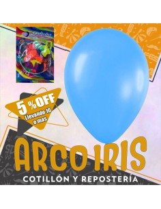Globo Fluo 10 X 50 Azul +10-5% Promo Por Cantidad Globolandia