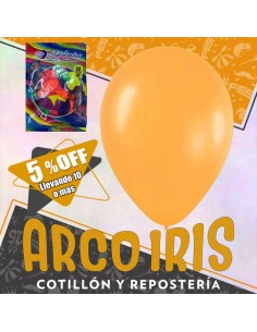 Globo Fluo 10 X 50 Naranja +10-5% Promo Por Cantidad Globolandia