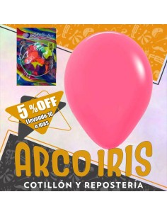 Globo Fluo 10 X 50 Rosa +10-5% Promo Por Cantidad Globolandia