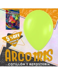 Globo Fluo 10 X 50 Verde +10-5% Promo Por Cantidad Navidad Globolandia