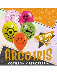 Globo Estandar 10 X 50 Impresos Liquidacion +10-5% Cat2 Promo Por Cantidad Surtido
