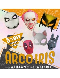 Goma Eva Mascara Ojal Xu +5-5% Promo Por Cantidad Varios Modelos: Halloween Wolverine/deadpool/mario Bros/gatubela/coneja Sex