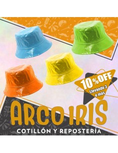 Gorro Piluso Hule Color/metal Xu +3-10% Con Forro Varios Colores Promo Por Cantidad Rosa-verde-naranja-violeta-amarillo-celes