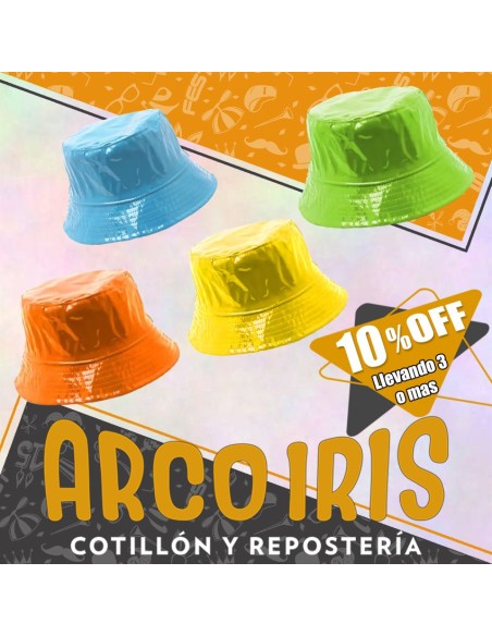 Gorro Piluso Hule Color/metal Xu +3-10% Con Forro Varios Colores Promo Por Cantidad Rosa-verde-naranja-violeta-amarillo-celes