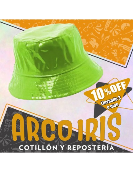 Gorro Piluso Hule Color/metal Xu +3-10% Con Forro Varios Colores Promo Por Cantidad Rosa-verde-naranja-violeta-amarillo-celes