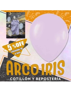 Globo Pastel 12 X 25 Violeta +10-5% Promo Por Cantidad Globolandia