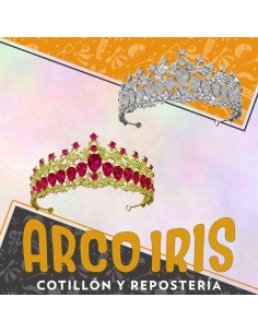 Tiara Metal 17 Puntas Con Piedras Y Strass -vincha -piedra Blanca -transparente-rosa-corona Plata-dorada-