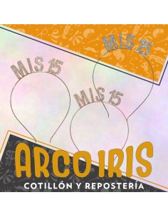 Vincha 15 Anos Metal Con Stras - Party Goods Dorada-plateada-rosa Gold-rosa-vincha -