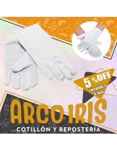 Guantes Blancos Tela Largo X 2 +5-5% Promo Por Cantidad